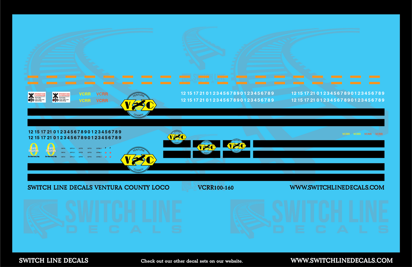 N Scale Ventura County Locomotive Decal Set