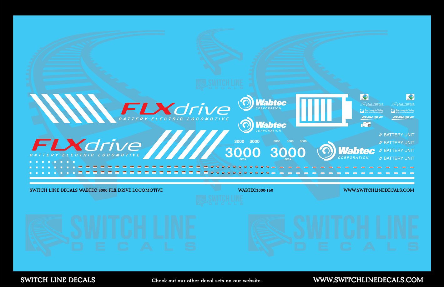 N Scale Wabtec 3000 FLX Drive Locomotive Decal Set