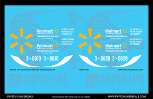 1:20 Scale Walmart White Tractor Decal Set