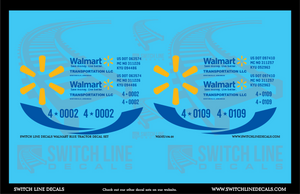 1:20 Scale Walmart Blue Tractor Decal Set