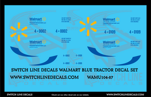 HO Scale Walmart Blue Tractor Decal Set