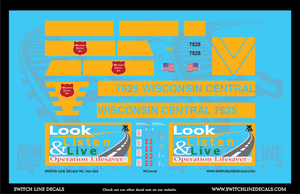 O Scale Wisconsin Central 7525 Operation Lifesaver Locomotive Decal Set