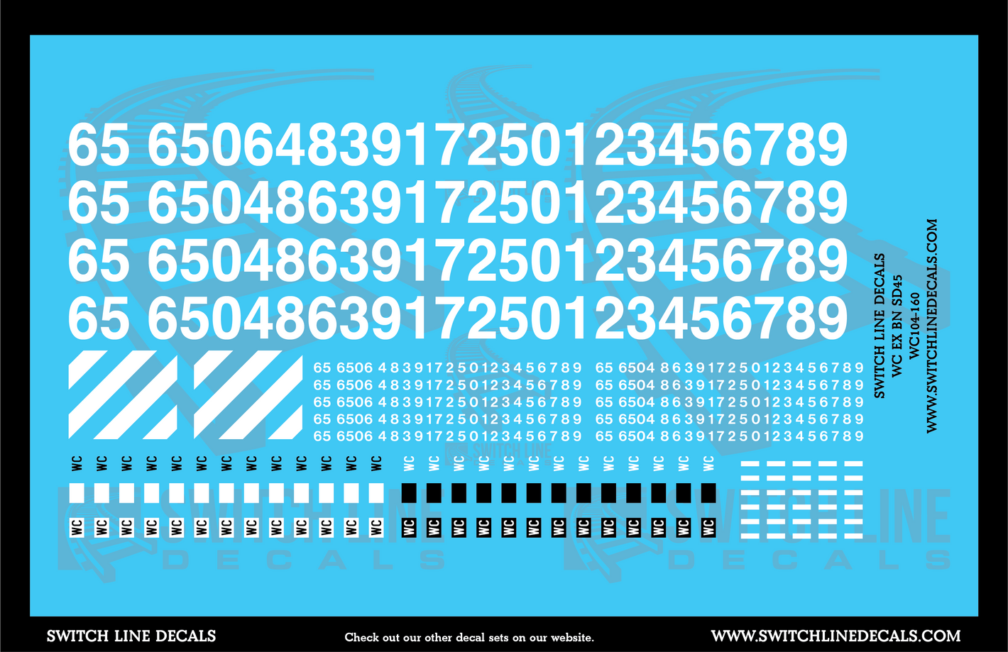 N Scale Wisconsin Central Ex BN SD45 Locomotive Decal Set