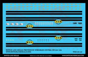 N Scale Wiregrass Central SW1500 1504 Locomotive Decal Set