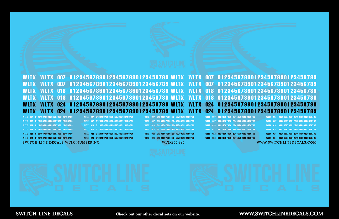 N Scale WLTX Freight Car Patching Decal Set