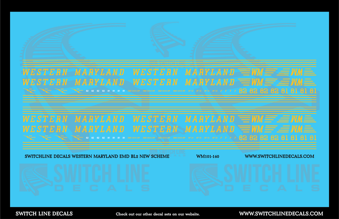 N Scale Western Maryland EMD BL2 New Scheme Decal Set