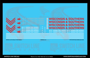 N Scale Wisconsin And Southern SD40-2 Locomotive Decal Set