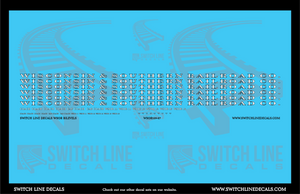 HO Scale Wisconsin & Southern Bilevels Decal Set